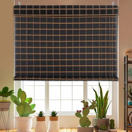 Bamboo Curtain - Roll up Bamboo Curtain/Blinds with Sun,Dust,Privacy & Cold Protection for Window,Door,Hut Screen,Dhaba,Restaurant,Hotel - Indoor Use(Beige,6 H x 3 W Ft - 1 Pcs)...