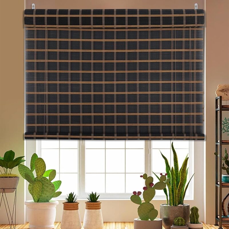 Bamboo Curtain - Roll up Bamboo Curtain/Blinds with Sun,Dust,Privacy & Cold Protection for Window,Door,Hut Screen,Dhaba,Restaurant,Hotel - Indoor Use(Beige,6 H x 3 W Ft - 1 Pcs)...