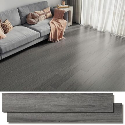 Boniry PVC Flooring Sheets for Floor – Durable Peel & Stick Wooden Design PVC Floor Tiles, Ideal Carpet Tiles for Flooring – 18 Planks, 27 Square feet Use For Residential and...