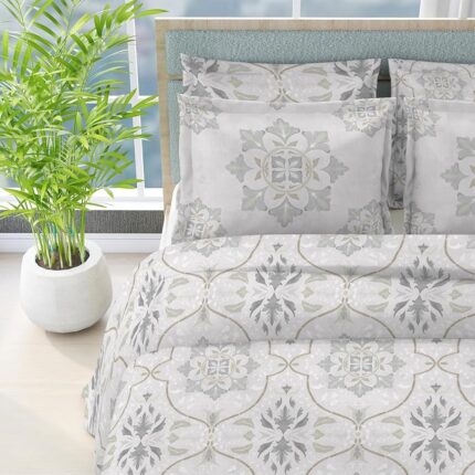 BOUTIQUE LIVING Hampton Luxe Loom 100% Cotton 600 TC Ethnic Print King Bedsheet Set