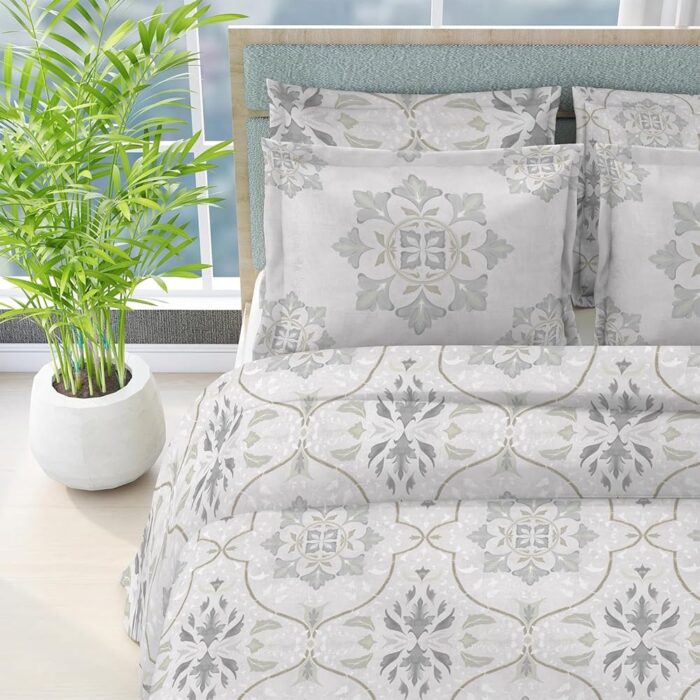 BOUTIQUE LIVING Hampton Luxe Loom 100% Cotton 600 TC Ethnic Print King Bedsheet Set