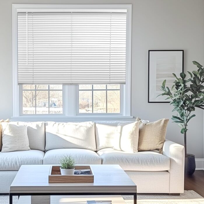 CHICOLOGY Blinds for Windows, Mini Blinds, Window Blinds, Door Blinds, Blinds & Shades, Camper Blinds, Horizontal Window Blinds, White (Commercial Grade), 31" W x 36" H