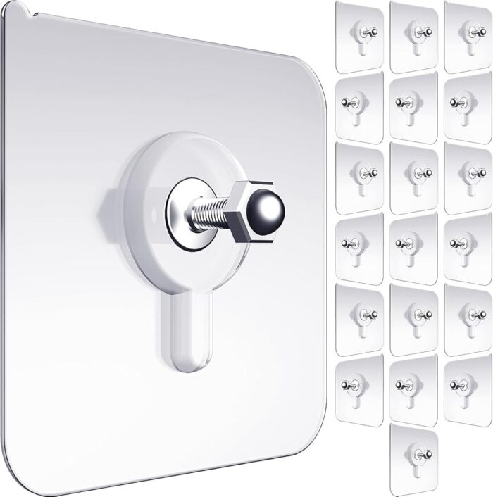 Dargoba Pvc Hooks For Wall Without Drilling 10 Pack,Self Adhesive Screw Hook,Wall Hooks For Hanging Strong,Sticky Hooks For Wall Hanger,Kitchen Accessories Items Hangers For...