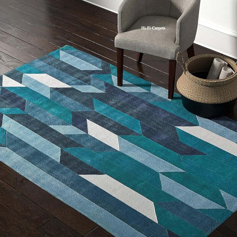 DORNIER RUGS Handwoven Natural Woolen Thick Modern Area Rugs and Carpets for Living Room, Bedroom, Hall, Size 6x6 feet (180x180 cm) Multi