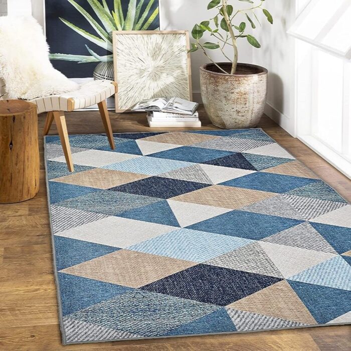 ishro home 3 x 5 Feet 3D Jet Multi Printed Carpet Rug Runner and Carpets for Bedroom/Living Area/Home with Anti Slip Backing (Crystals, 5' x 3' (Rectangular))