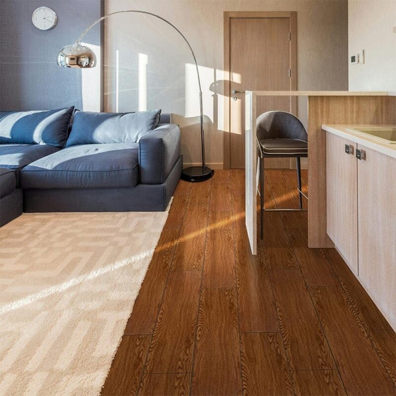 Kayra Decor PVC Flooring Sheets for Floor USA Standard SGS Approved– Durable Peel & Stick Wooden Design PVC Floor Tiles, DIY Carpet Tiles for Flooring – 18 Planks, 27 Square...