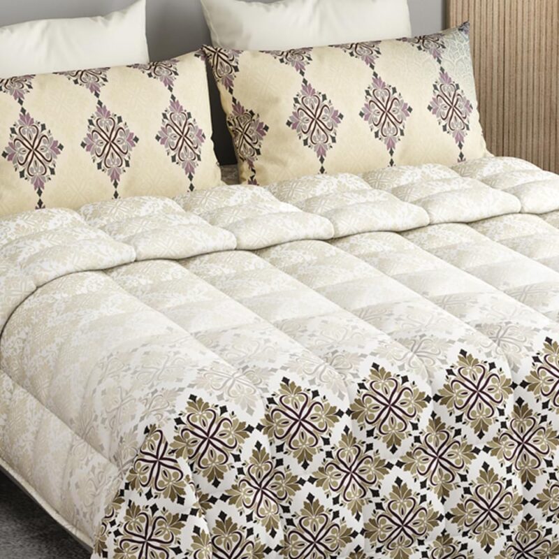 LABHAM - Rangriti 180TC Pure Cotton 4Pc King Size Bedding Set with Bedsheet (108''x 108''), Comforter (90'' x 108'') & 2pc Pillow Covers