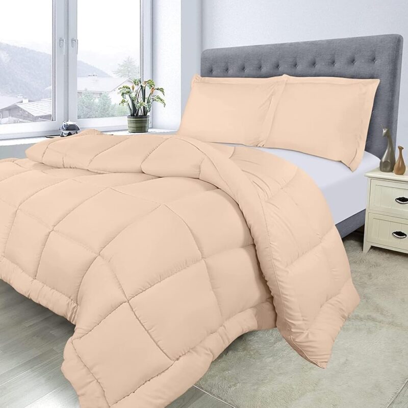 Linenovation Soft Microfiber 500 GSM Heavy Winter Quilt/Comforter/Duvet/Bedding Set/Blanket/Rajai/Double-(90 inch x 100 inch) Bed Comforter Blanket with 2 Pillow Cover-(17 inch...
