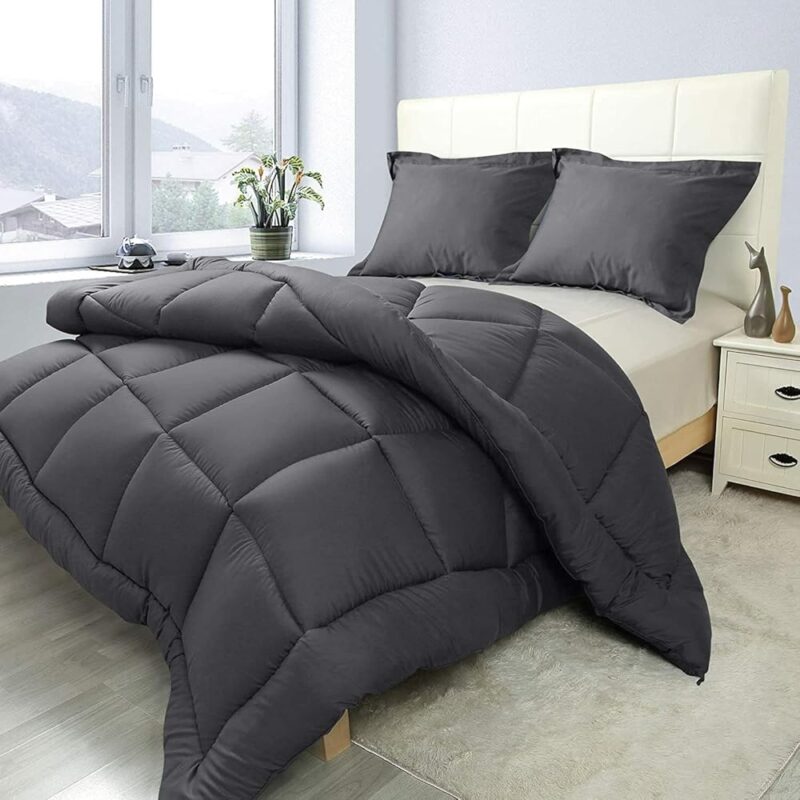 Linenovation Soft Microfibre 500 GSM Heavy Winter Quilt/Comforter/Duvet/Bedding Set/Blanket/Rajai/King-(90 inch x 100 inch) Bed Comforter Blanket with 2 Pillow Cover-(17 inch x...