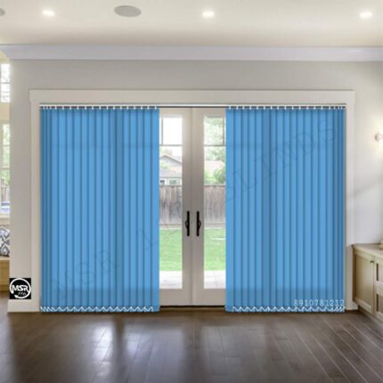 MSR 116 Vertical Blinds/Curtains and Shades for Home Furnishing(Balcony,Kitchen,Bedroom,Bathroom etc) Blue (12 ft(W)* 7 ft(H))