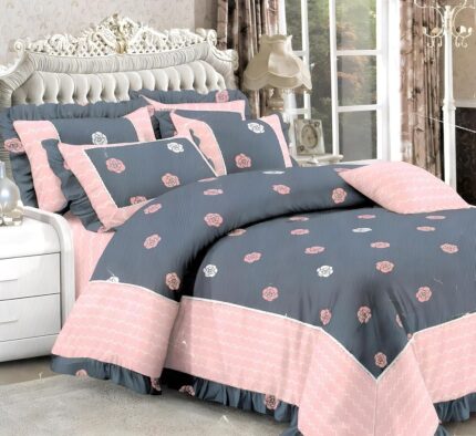OOA Bedding Set with Breathable Ultrasoft Skin-Friendly 1 Double Bed Comforter, 1 Double Bedshhet, 2 Pillow Cover & 2 Filled Cushion with Cover, Matching Design 6 Piece Bedding...
