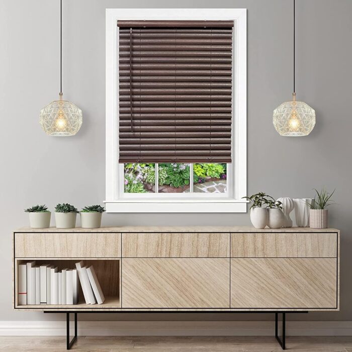 PowerSellerUSA Achim Home Furnishing Cordless GII Luna 2" Slat Mahogany Venetian Window Blinds 29" W x 64" L