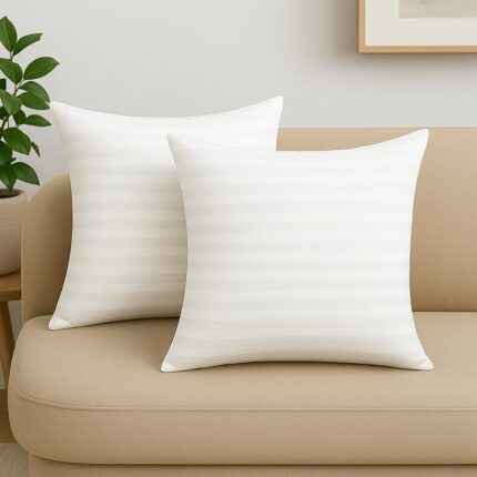 STITCHNEST Quality Premium Fibre Soft Filler Cushion Set of 2 (12X12 Inches)