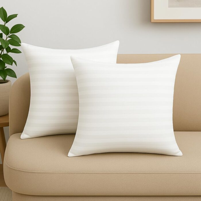 STITCHNEST Quality Premium Fibre Soft Filler Cushion Set of 2 (12X12 Inches)
