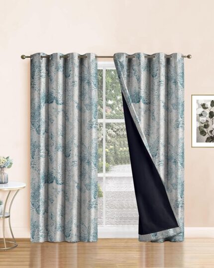 ThinkArtDecor Printed 100% Blackout Door Curtains 7 Feet Long Set of 2 with Grommets, Aesthetic Room Darkening Parda for Urban Home Decoration Items, Living Room, Bedroom (7x4.3...