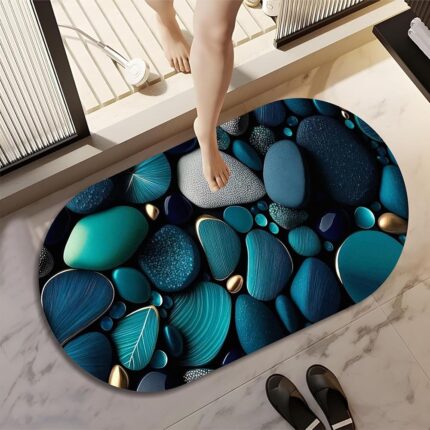 Wazdorf 3D Bathroom mat, Door Mat, Floor Mat,Rare 3D Patterned Bath Mat, Bathroom Decor,Anti-Slip, Absorbent Bath Rug, Quick Drying, Easy Care Shower Rug, Decorate (60X40CM)...